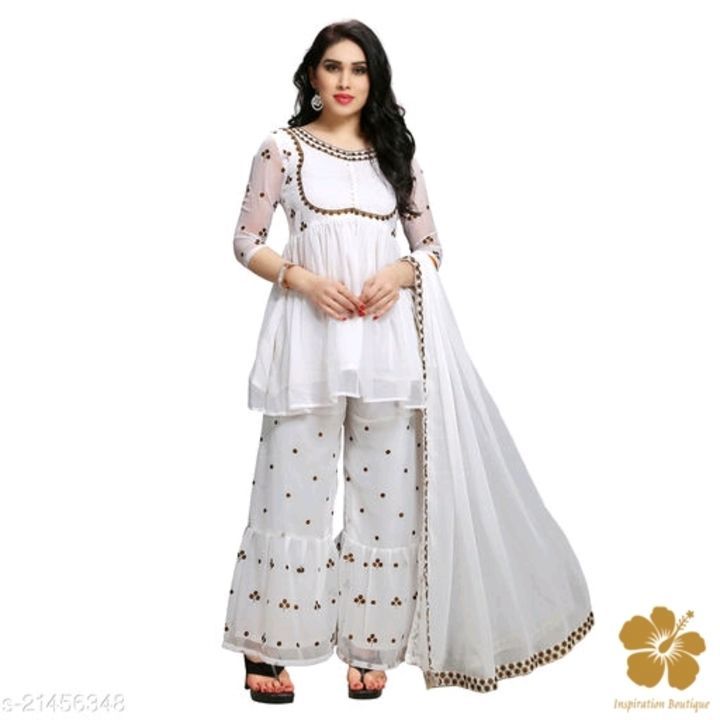 Pearl White Sharara Set uploaded by Inspiration Boutique  on 4/3/2021