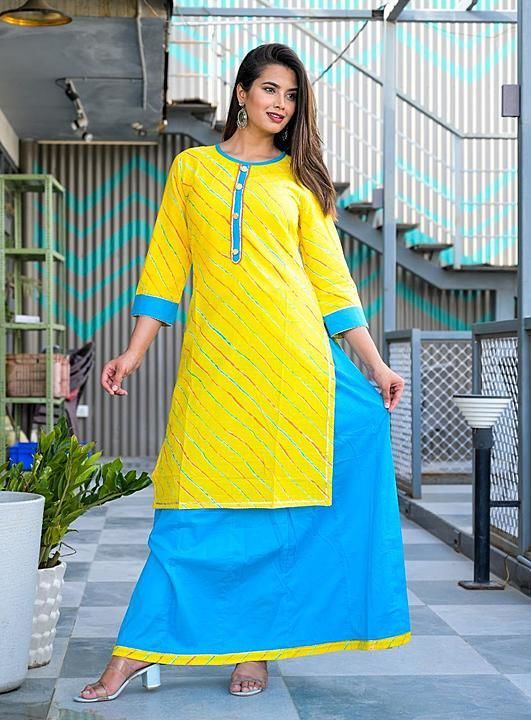 Post image 💃 * Lahriya Spacial Printed Kurti Fabric Cotton 60*60 Gota Less with Full Flair Gota Less Skirt Beautiful Mask*💃

💃💃💃💃
⭐Product: *3192*
⭐Fabric: * cotton (Top), Cotton(Skirt)*
⭐Sizes:  *M/38, L/40, XL/42 &amp; XXL/44*
⭐Length: *41(Top), 38(Bottom)*
⭐Colour Option: *Single Colours Available*
⭐Work: *Printed  *
⭐Package: *Kurti + skirt+ Mask*

⭐Price: *inr 845+$*

⭐ Ready to Dispatch ✈️✈️✈️

 *(100% Quality products guarantee)*