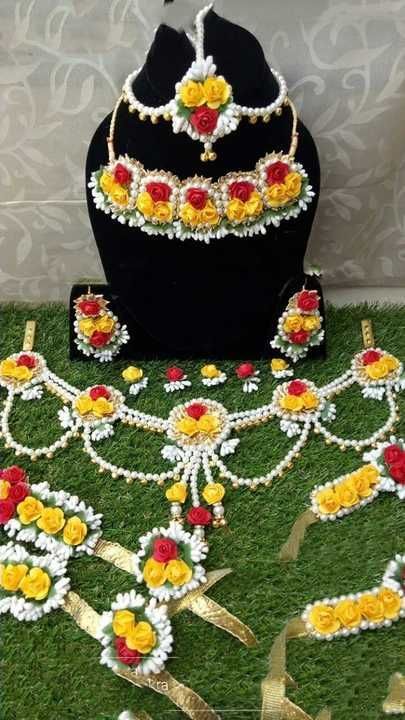 Flower floral jwellery complete set uploaded by Jagriti creation  on 4/3/2021
