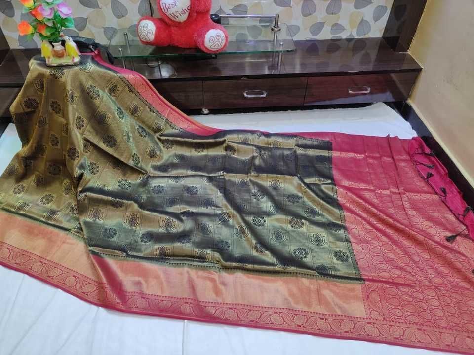 Post image ‼️ *SPECIAL OFFER OFFER OFFER OFFER OFFER FOR UGADI : Free Shipping* ‼️🔥
*NEW LAUNCHING DUE TO HEAVY PUBLIC DEMAND* 💫
 ** ❤️
 *SOFTY :- Banarasi SAREES* 

This beautiful color and combination of Banarasi Softy sarees features with All over booti design pattern as shown in the pictures. This saree is come with very soft fabric  with Meena Jerri all over the sarees  as shown in pictures and this design is  perfect for festival's and other occasions.
➡️ Price: *1450* /- Only
➡️ Saree Length:  5.5
➡️ Wash: Dry Wash✋🏻
➡️ Blouse: 80 Cm Length
➡️ Shipping : Free
Note: For Bulk Order's Discount Apply &amp; Uniform Colours also available.

Singles and full set available, please ask best price for full set