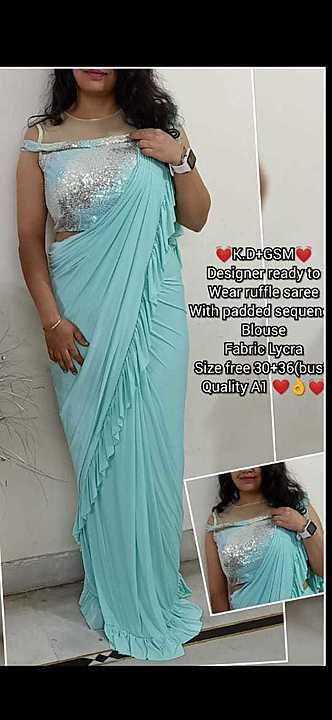 Post image 1850 rs
Lycra ready to wear saree