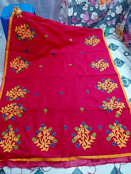Post image Silk cotton handloom saree ambotari work 
 Best quality 
 Contact 7972479269