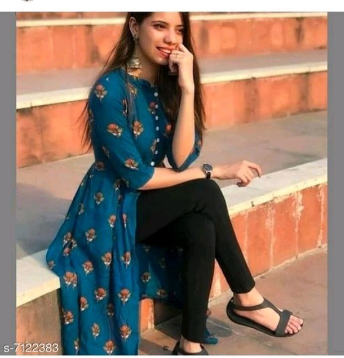 Rayon Front cut/slit kurti  uploaded by business on 4/4/2021