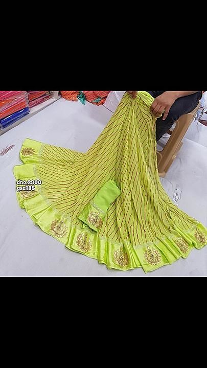 New launching
 najmeen chiffon satan patta fabric
 Jaipuri Barik bandej  designing
👉Original  uploaded by Bharti paridhaan  on 7/22/2020