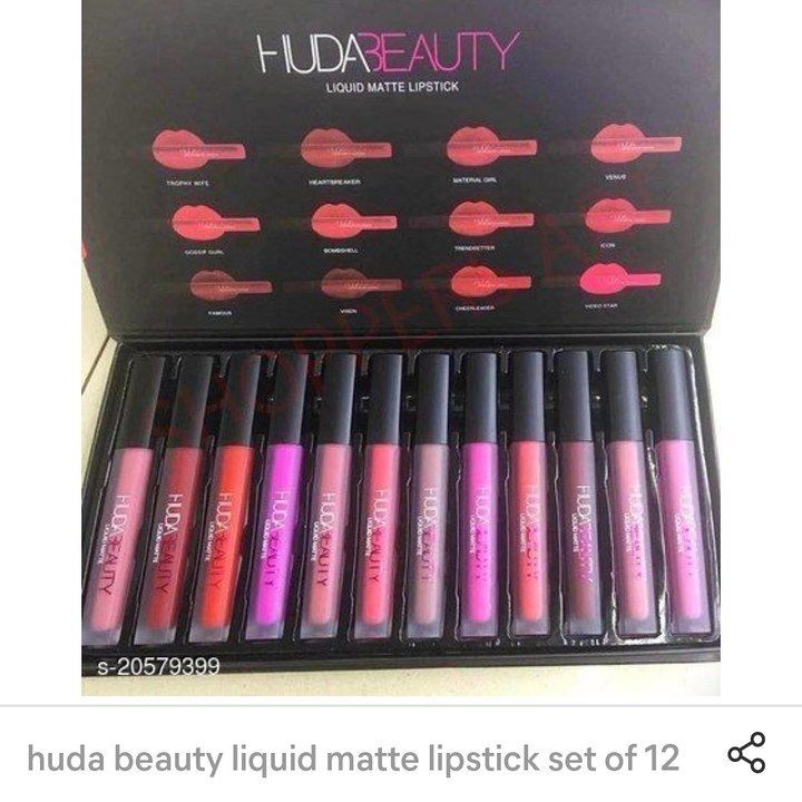 Huda beauty matte lipstick set uploaded by business on 4/4/2021