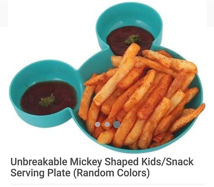 Unbreakable Mickey Shaped Kids/Snack Serving Plate (Random Colors)   uploaded by Innovation 2020 on 7/22/2020