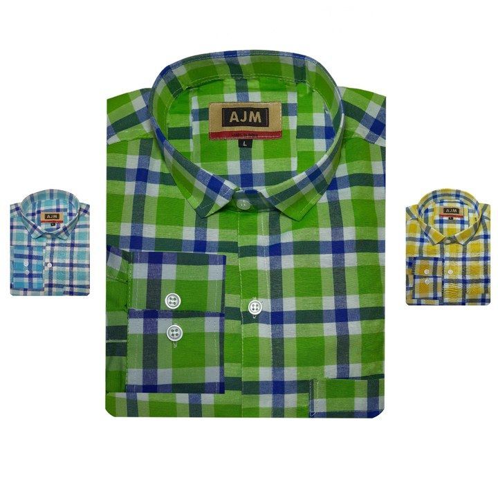 Mens Checks Shirt Twill Fabric Full Skeeves With Pocket MLXL SizeSet uploaded by AJM Exports Pvt Ltd on 4/4/2021