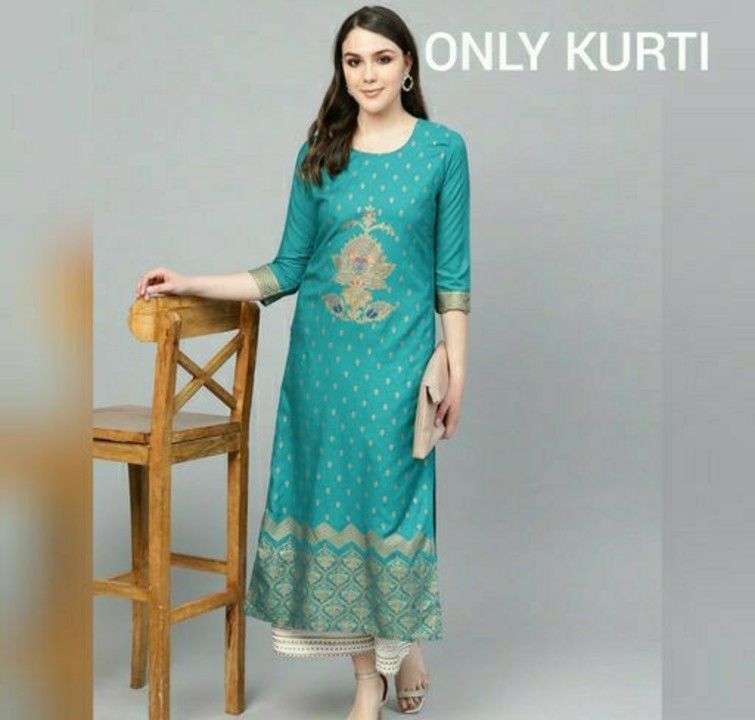Post image Catalog Name:*Aagam Ensemble Kurtis*
Fabric: Rayon
Sleeve Length: Three-Quarter Sleeves
Pattern: Printed
Combo of: Single
"Sizes:
M (Bust Size - 38 in , Length Size - 48)
L (Bust Size - 40 in , Length Size - 48)
XL (Bust Size - 42 in , Length Size - 48)
XXL (Bust Size - 44 in , Length Size - 48)"
Dispatch: 2-3 Days
Easy Returns Available In Case Of Any Issue
No shipping charges 
Cod available
Price- 400/