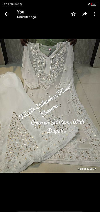 Find *KCA Chikankari Kurti Digital Print Sharara* *Pure Cotton Fabric  Beautiful Chikan Embroidered Sequi by Nithya Collection near me | , Ajmer,  Rajasthan | Anar B2B Business App