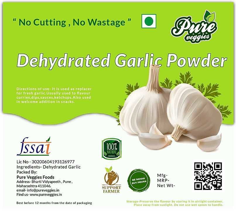 When we proceed 10 kg fresh garlic we get 3 kg of
Dehydrated Garlic.
No extra added preservatives uploaded by business on 7/22/2020