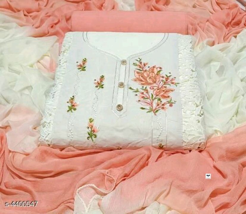 Soft Cotton Embroidered Dress materials  uploaded by business on 4/5/2021