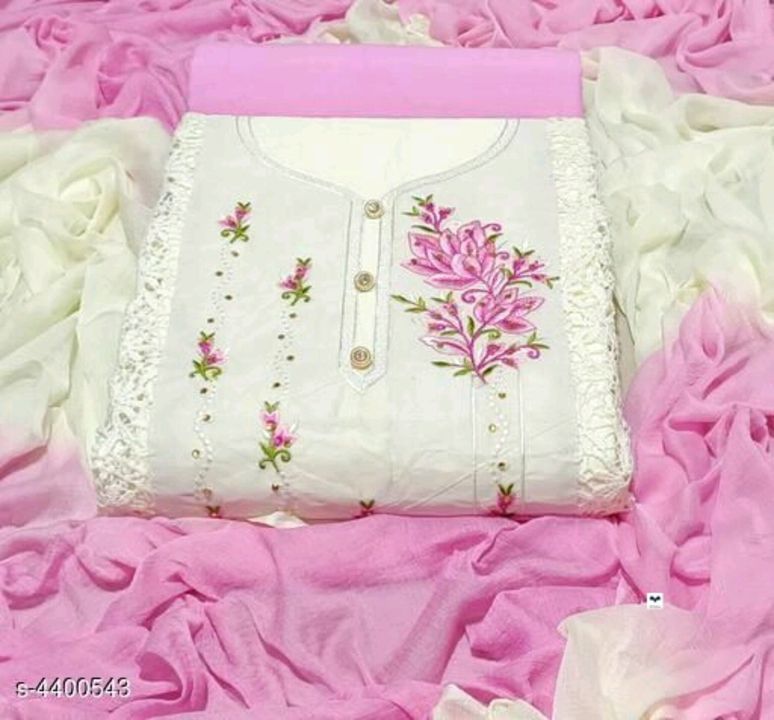 Post image Soft Cotton Embroidered Dress materials suits