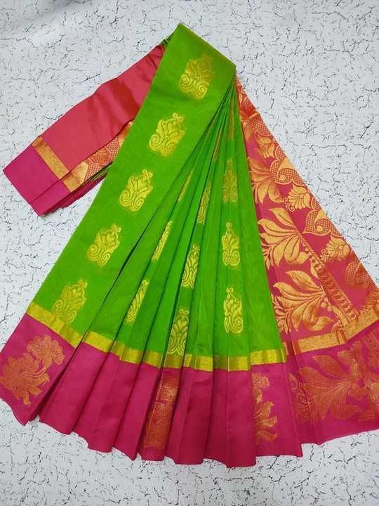 Post image 🧚‍♂️ _*Kottanchi type  cotton sarees Collection*_

🧚‍♂️ *_Running buttas over body with border kotanji_*

 🧚‍♂️ *_Matching  Contrast blouse and Grand Munthi With Border_*

🧚‍♂️ *_Cotton Thread First quality 2/100_*

🧚‍♂️ *_Cool cotton for Replacement of high range silk sarees_*

🧚‍♂️ _*Feels like feather*_

🧚‍♂️ _*Super special prices: Rs.1060+$ only*