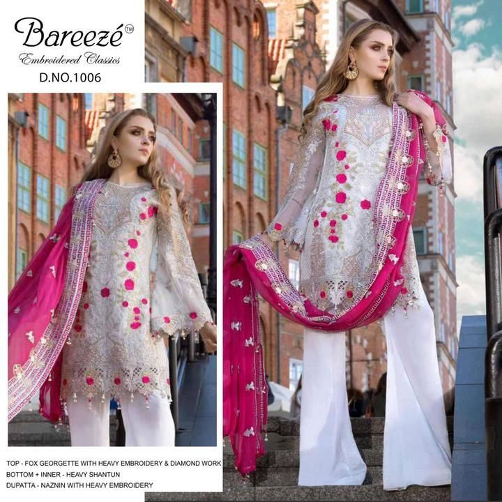 Post image *🌺🌺BAREEZE™️*

_Embroidered Classics_

      *🌹🌹*MARYUM N MARIYA*
  *premium Embroidered collection*🌲

 
    👇🏻Fabric details 👇🏻

🔺Top : Faux Georette With Heavy Thread 🧵 Embroidery Sequence and embellished 💎 Diamond

🔺bottom : Santoon

🔺Inner : Santoon

 🔺Dupatta : Chiffon Heavy Embroidered 


*💰Rate : 1450/-*

📦Dispatch Ready 😍