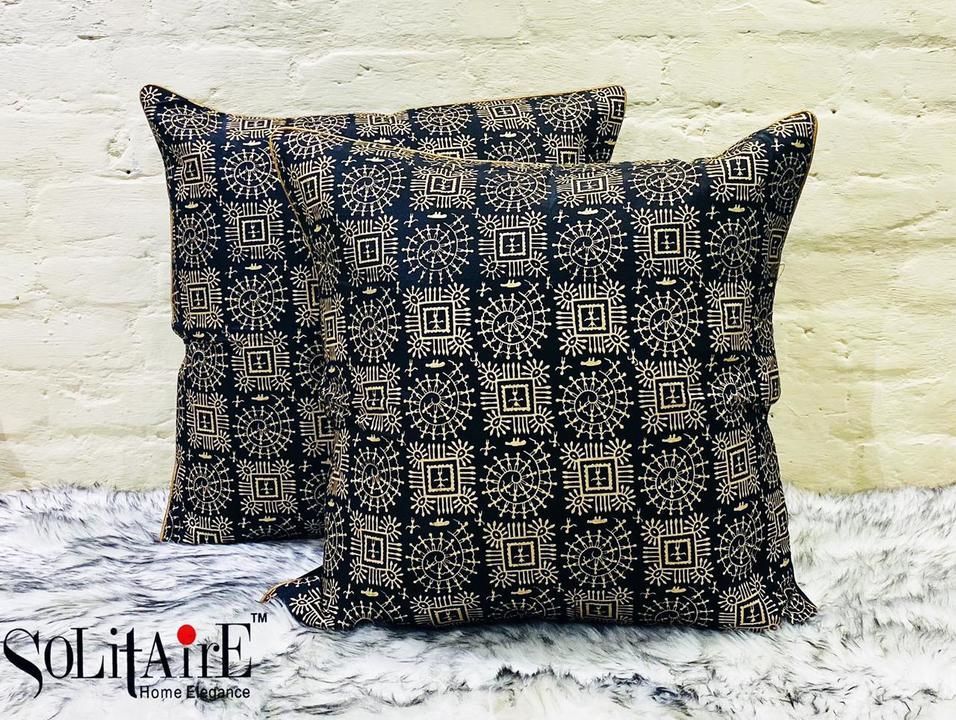 Post image Brand : Solitaire
✅Item name : Dupiyan gold print cushion cover 

✅Material : Satin 

✅Cushion cover size :24*24 inches 

✅Content : 2 piece 
✅Colour : which is shown in picture 
✅Feature 
💭💭💭💭
✅Washable.
✅Durable.
✅Simple &amp; Sober.

Price : 449/- + shipping