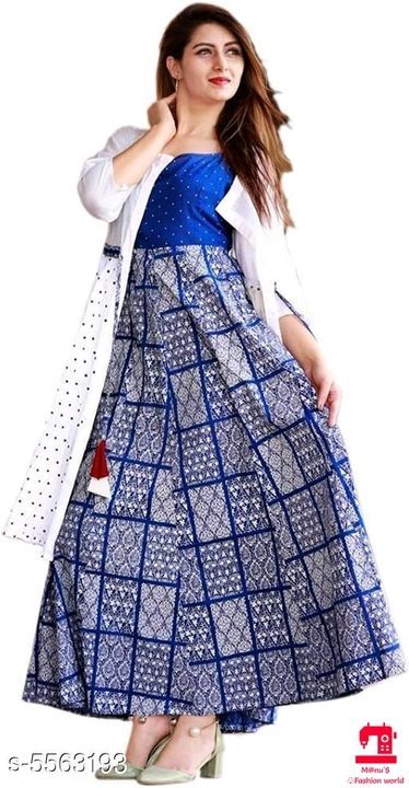 Women Rayon Embroidered Crop Top Kurti With Skirt..•• uploaded by Manu's Fashion world  on 4/6/2021