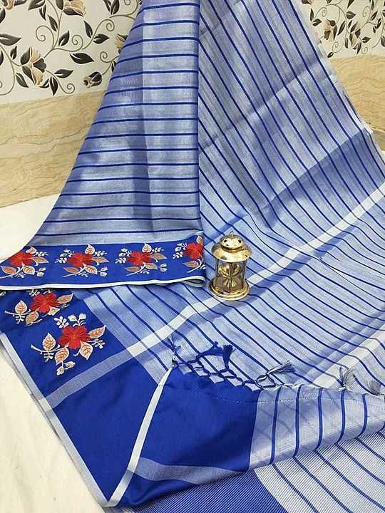 Banarasi  handloom soft tissue  silk fabric sarees with heavy contrast blouse for richy look  uploaded by business on 7/23/2020