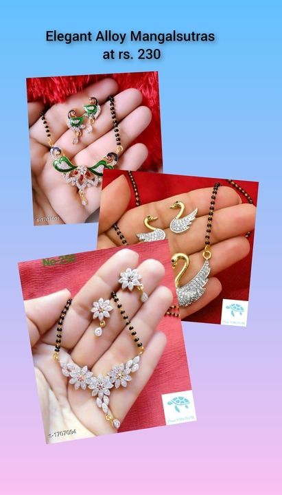 Post image Elegant Alloy Mangalsutras at rs. 230

Material: Alloy

Size: Free Size

Description: It Has 1 Piece Of Mangalsutra And 1 Pair Of Earrings

Work: Beads &amp; Stones Work