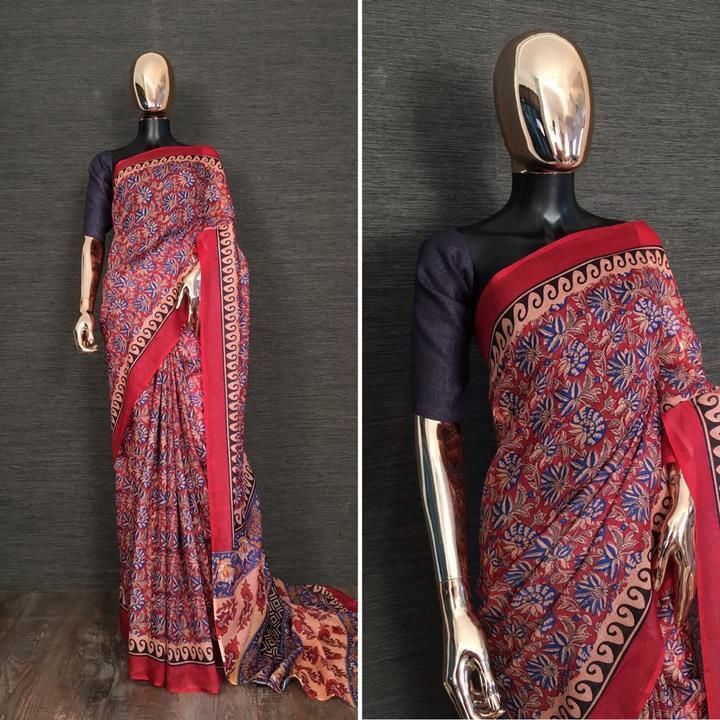 Linen Digital Printed Sarees uploaded by Deval Creations on 4/6/2021