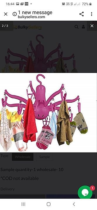 Octopus Shape Hanger for Drying Clothes with Clips - Multi Color  uploaded by Innovation 2020 on 7/23/2020