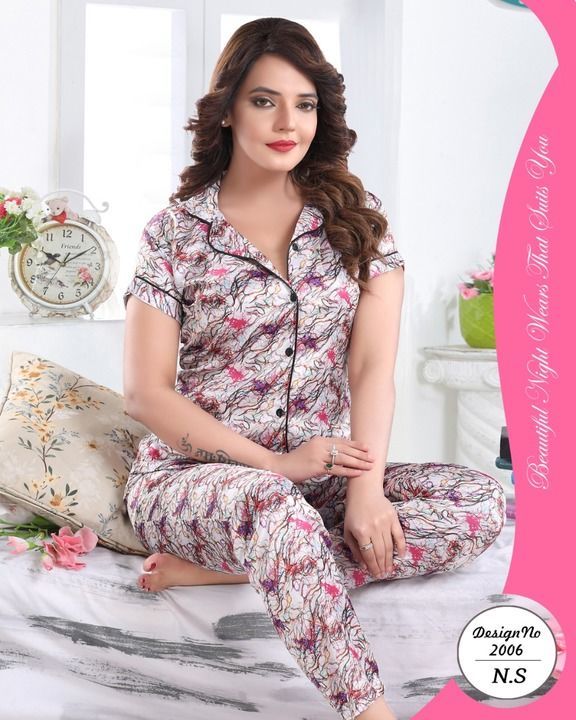 Post image Satin night suits 
M to xxl 
470 per pc 
Single single available