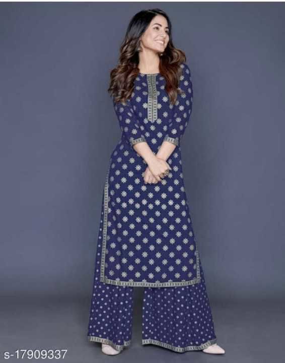 printed Kurti with palazzo uploaded by business on 4/8/2021