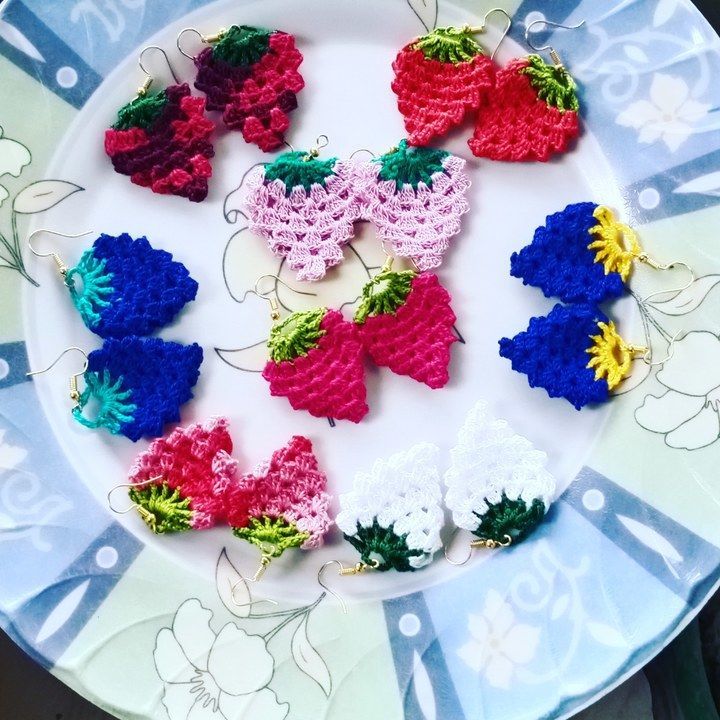 Strawberry earrings  uploaded by Hoichoi creation on 4/8/2021