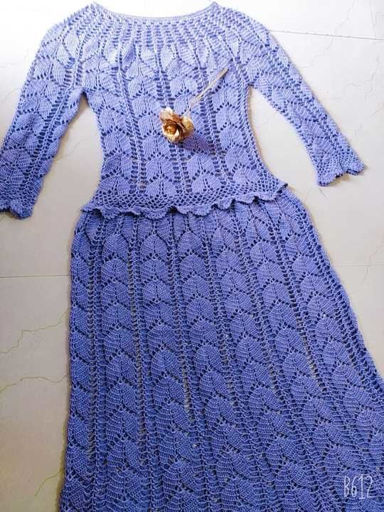 Crochet long dress uploaded by Omm sairam knitting and crochet  on 4/8/2021