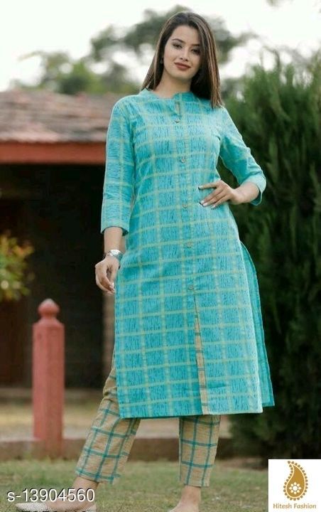 Cotton Kurta with pant set uploaded by business on 4/8/2021