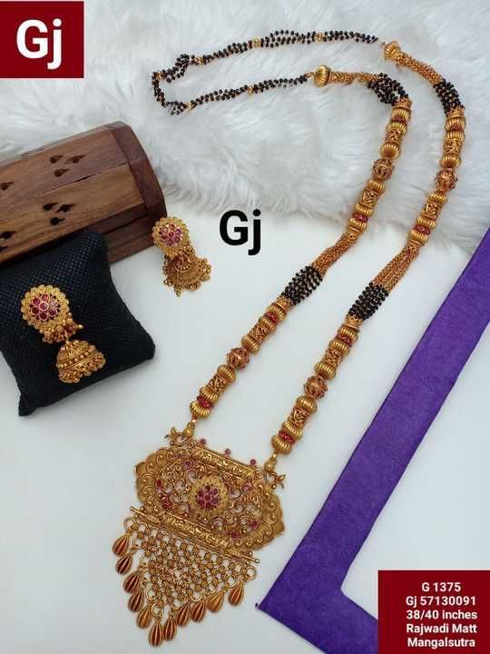 Rajwadi Matt & 1gm Gold Mangalsutra uploaded by  KFashion Forming Jewellery on 4/9/2021