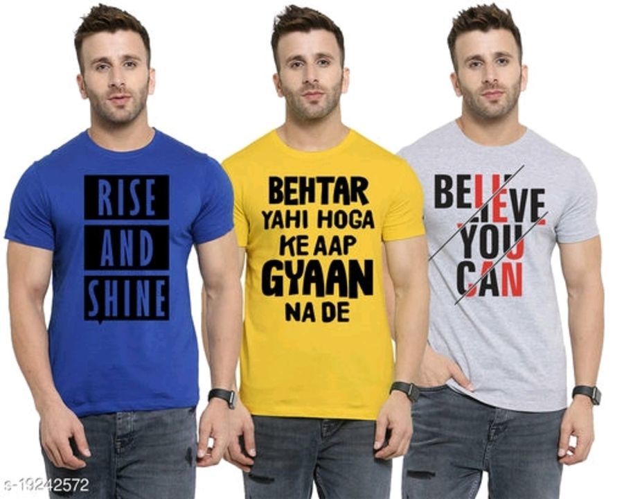 Post image Stylish Fashionable Men Tshirts

Fabric: Cotton Blend
Sleeve Length: Short Sleeves
Pattern: Solid
Multipack: 3
Price-600
Sizes:
XL, L, XXL, M
Dispatch: 2-3 Days