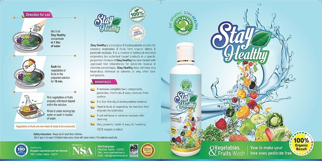 Stay Healthy Vegetables and fruits cleaning organic liquid.  uploaded by NSA enterprises  on 5/19/2020