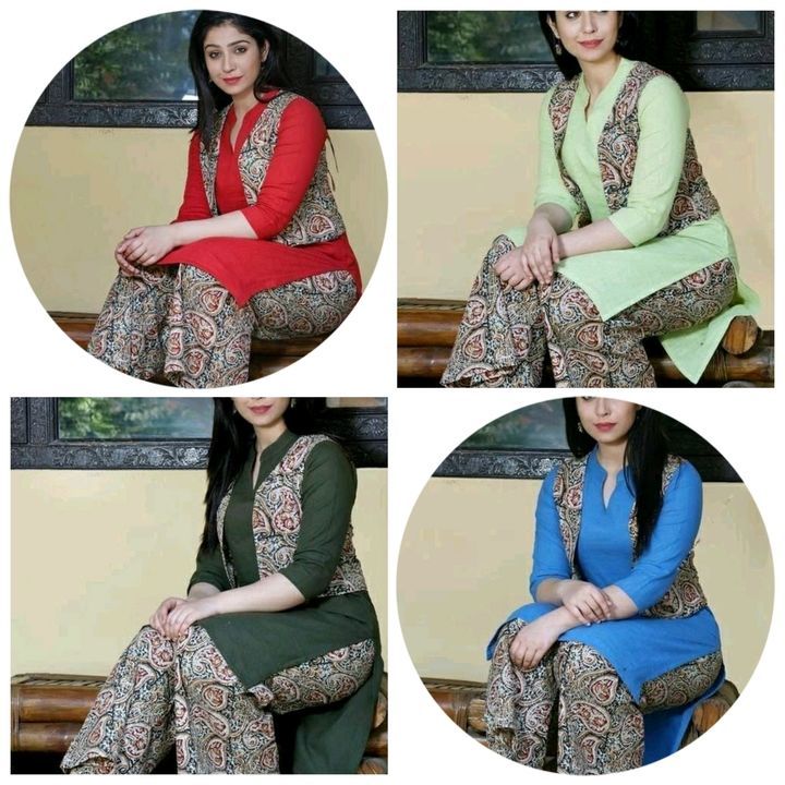 Post image Catalog Name:*Banita Ensemble Women Kurta Sets*
Kurta Fabric: Rayon
Bottomwear Fabric: Rayon
Fabric: Rayon
Sleeve Length: Three-Quarter Sleeves
Set Type: Kurta With Bottomwear
Bottom Type: Variable (Product Dependent)
Pattern: Printed
Multipack: Single
Sizes: 
XL (Bust Size: 42 in, Shoulder Size: 15.5 in, Kurta Waist Size: 40 in, Kurta Hip Size: 22 in, Kurta Length Size: 44 in, Bottom Waist Size: 32 in, Bottom Hip Size: 22 in, Bottom Length Size: 39 in) 
L (Bust Size: 40 in, Shoulder Size: 15 in, Kurta Waist Size: 38 in, Kurta Hip Size: 21 in, Kurta Length Size: 44 in, Bottom Waist Size: 30 in, Bottom Hip Size: 21 in, Bottom Length Size: 39 in) 
M (Bust Size: 38 in, Shoulder Size: 14.5 in, Kurta Waist Size: 36 in, Kurta Hip Size: 20 in, Kurta Length Size: 44 in, Bottom Waist Size: 28 in, Bottom Hip Size: 20 in, Bottom Length Size: 39 in) 
XXL (Bust Size: 44 in, Shoulder Size: 16 in, Kurta Waist Size: 42 in, Kurta Hip Size: 23 in, Kurta Length Size: 44 in, Bottom Waist Size: 34 in, Bottom Hip Size: 23 in, Bottom Length Size: 39 in) 
XXXL (Bust Size: 46 in, Shoulder Size: 16 in, Kurta Waist Size: 46 in, Kurta Hip Size: 46 in, Kurta Length Size: 44 in, Bottom Waist Size: 38 in, Bottom Hip Size: 44 in, Bottom Length Size: 39 in) 
S (Bust Size: 36 in, Shoulder Size: 14.5 in, Kurta Waist Size: 38 in, Kurta Hip Size: 40 in, Kurta Length Size: 44 in, Bottom Waist Size: 30 in, Bottom Hip Size: 40 in, Bottom Length Size: 39 in) 
Dispatch: 2-3 Days
Easy Returns Available In Case Of Any Issue
*Proof of Safe Delivery
Pp- 550/