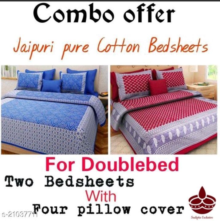 Post image **Bedsheets &amp; pillowcases combo offer**

Cod available...😊

Delivery charge free....😍😍

For more details please inbox 📥 me 🙏🙏