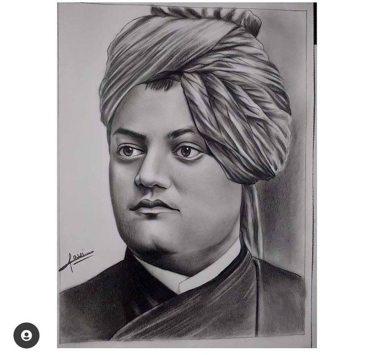 Post image Vivekand potrait sketch
.
 Massage me for paid Sketch order every occasion🎉🎉🎉
DM 💌 ME for Make sketches to present a cute little 🎁gift to love💝