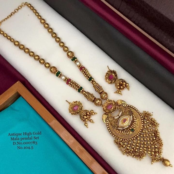 Antique high gold mala pendal set uploaded by business on 4/10/2021