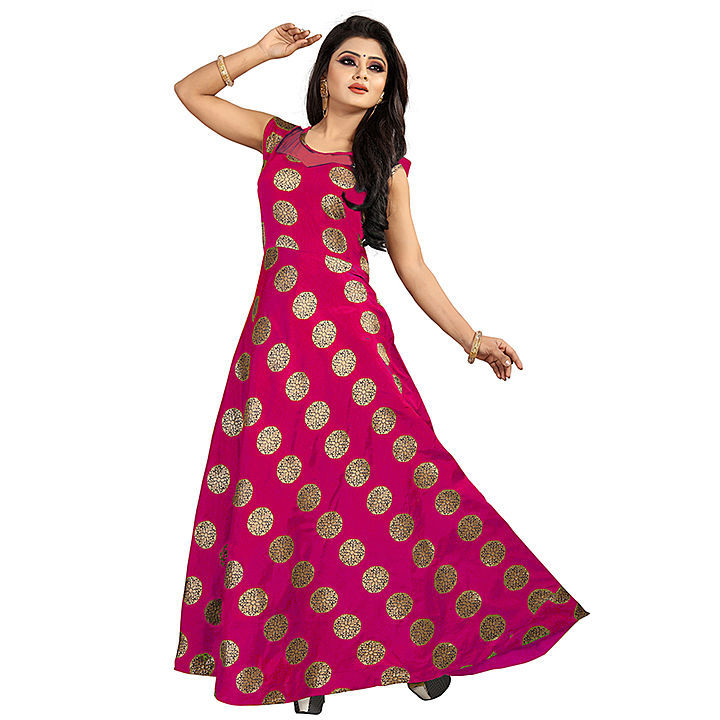 Full Stitched Women Jacquard Gown Gajari uploaded by business on 7/24/2020