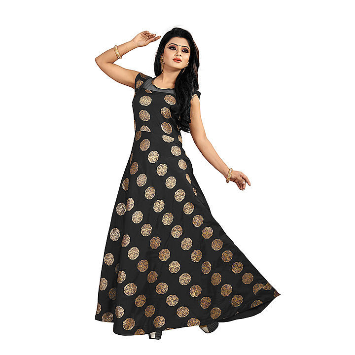Full Stitched Women Jacquard Gown Black uploaded by business on 7/24/2020