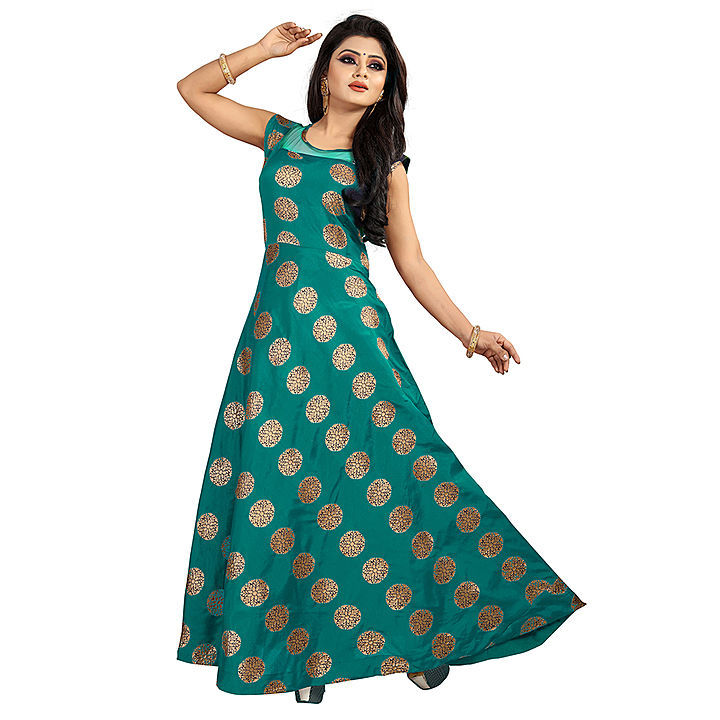 Full Stitched Women Jacquard Gown Rama uploaded by business on 7/24/2020