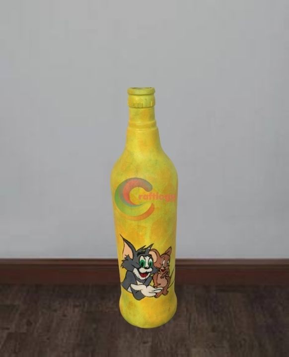 Craftlogy handmade Tom & Jerry cartoon bottle art uploaded by business on 4/11/2021