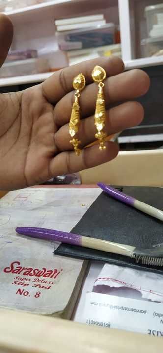Gold plate earing uploaded by Dipak collection on 4/11/2021