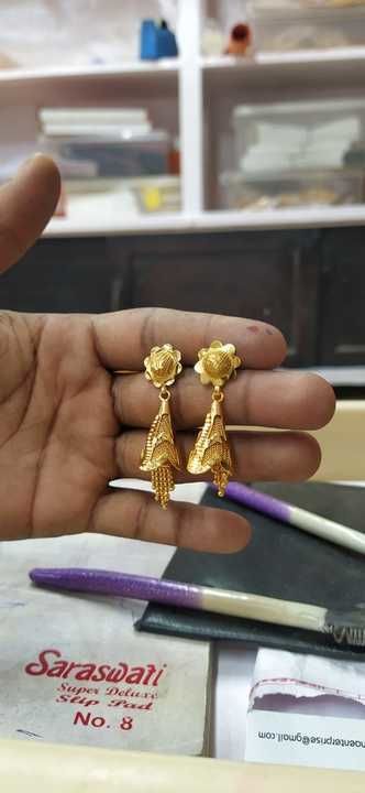 Gold plate earing uploaded by Dipak collection on 4/11/2021