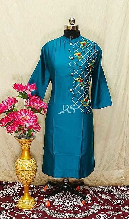 Finest cotton silk kurti with heavy hand work, xl xxl both available
 uploaded by Selling Kurtis n readymade dresses on 7/24/2020