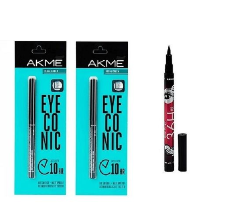 Professional eyeconic kajal pack of 2pcs with sketch pen eyeliner 1pcs uploaded by A-1 collection on 4/11/2021