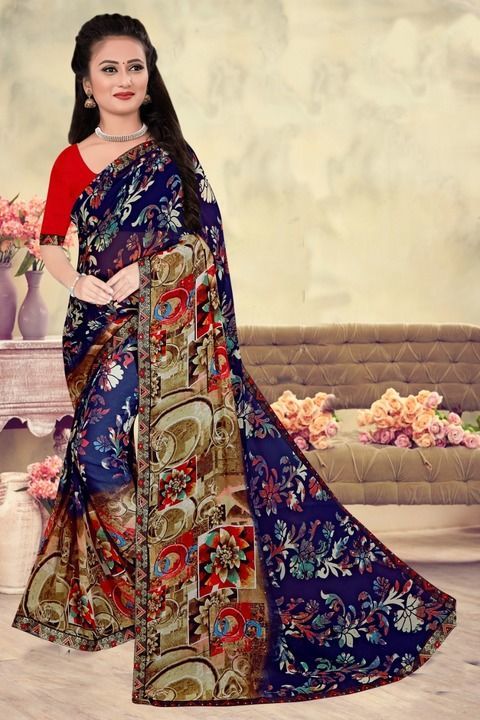 Mejor jorjet maharani lace 6.30 cut fancy saree. With blouse uploaded by business on 4/11/2021