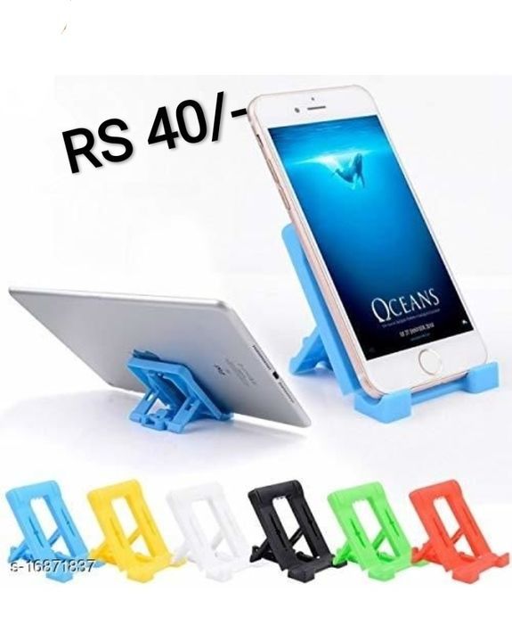 Post image AD'S Mobile Stand Holder  Big Size Universal Adjustable 4 Steps Fold-able for All Phone Tablet Desk (PACK OF 1 )
Product Name: AD'S Mobile Stand Holder  Big Size Universal Adjustable 4 Steps Fold-able for All Phone Tablet Desk (PACK OF 1 )
Material: Plastic
Color: Multicolor
Multipack: 1

Sizes: 
Free Size
Country of Origin: India