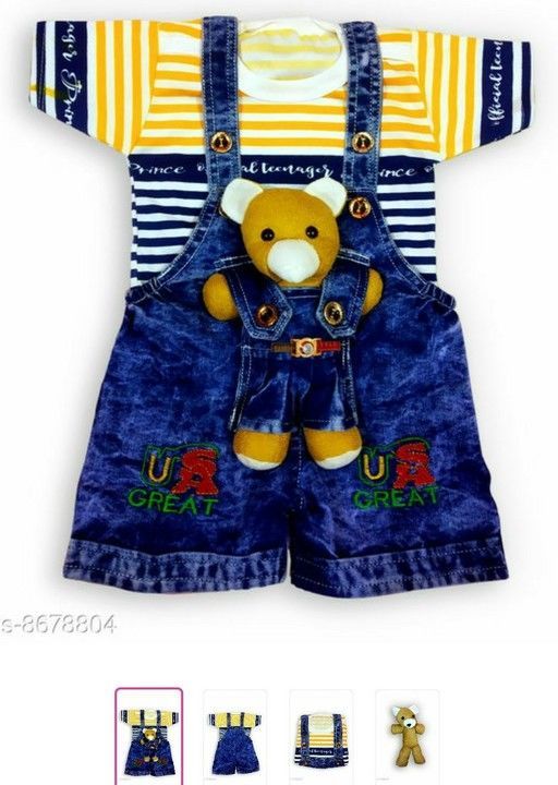 Post image Free Mask Tinkle Comfy Boys Dungarees &amp; Jumpsuits

Fabric: Denim
Sleeve Length: Short Sleeves
Type: Denim
Multipack: 1
Sizes: 
0-1 Years


Dispatch: 1 Day