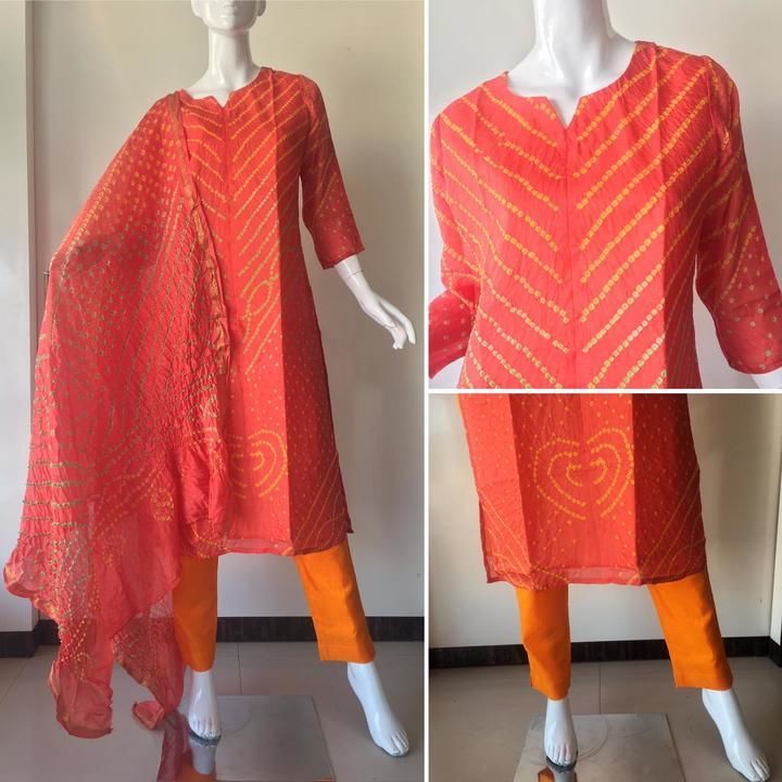 Post image Jaipuri Bandhej silk 3pc stitched suit with dupatta. 
Fabric: art silk
Size: s,m,l,xl