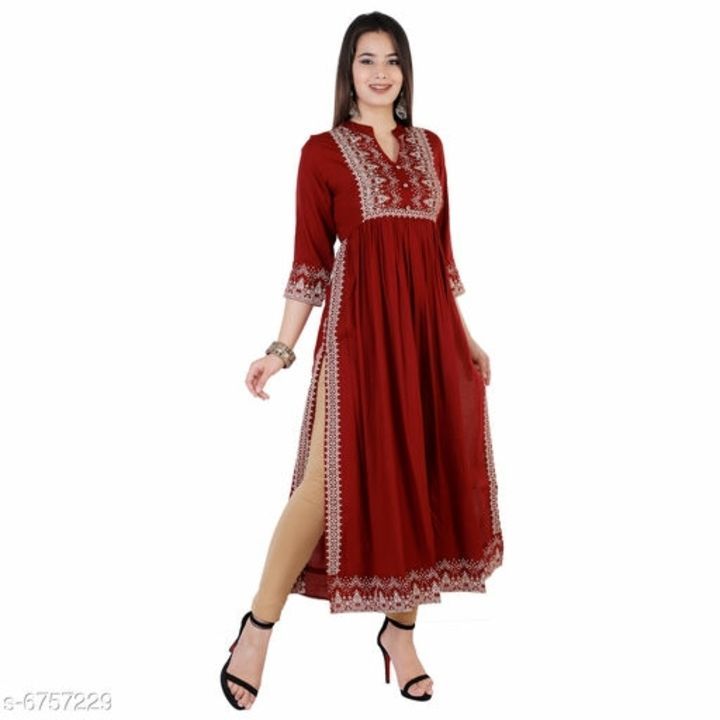 Embroidery Rayon kurti uploaded by business on 4/12/2021