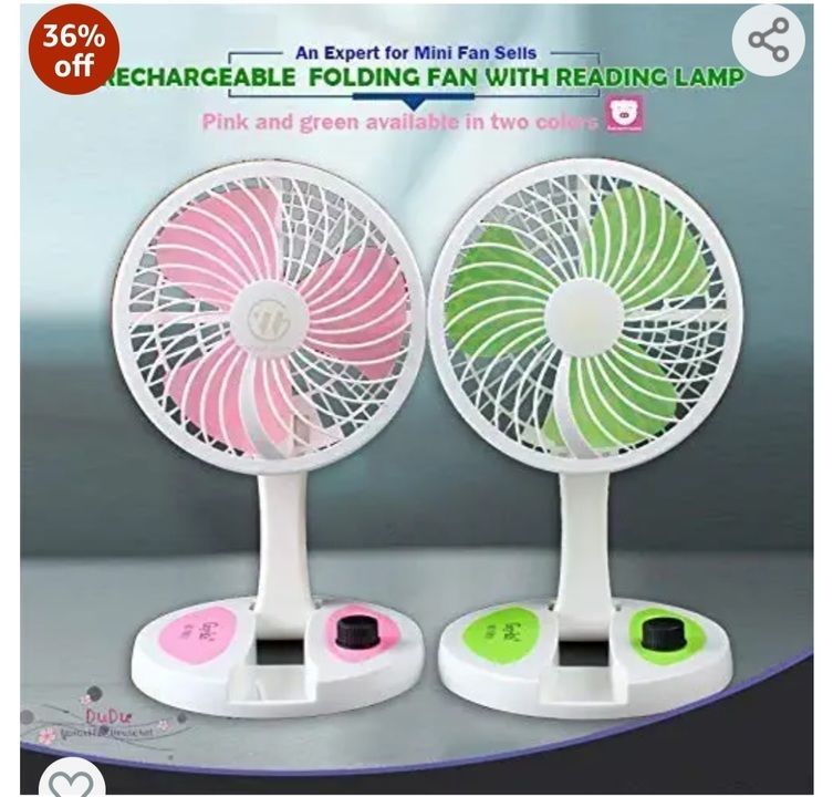 rechargeable fan with led light uploaded by business on 4/12/2021